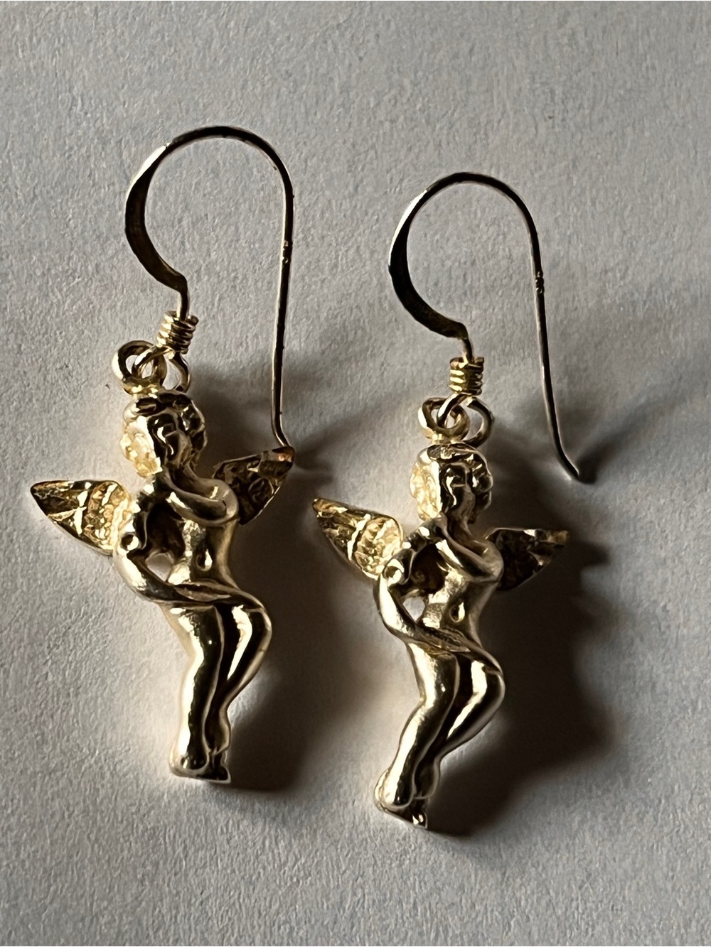 Source Unknown Silver Cherub Drop Earrings - Picture 3 of 3
